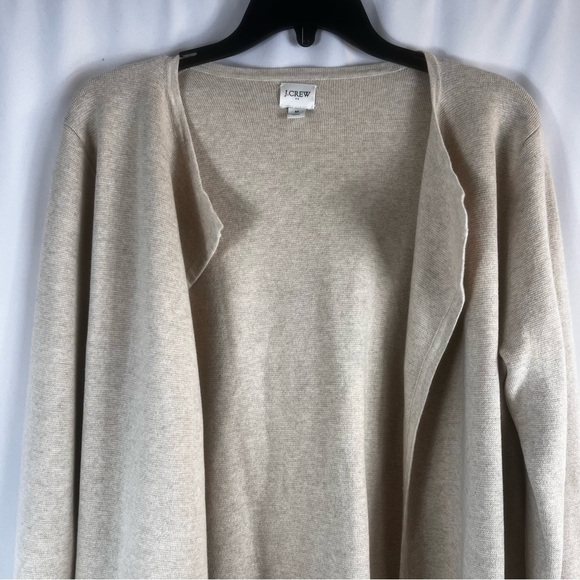 J.CREW Sweater  Women Sz: M 
Tan Open Cardigan Juliette Cotton Sweater Cardigan - Picture 4 of 10